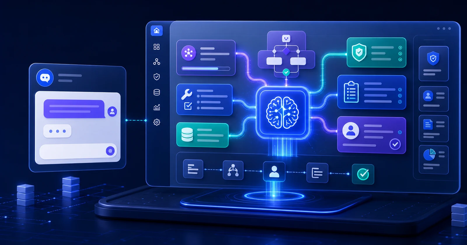 企业级 AI Agent 与普通聊天机器人差异示意图